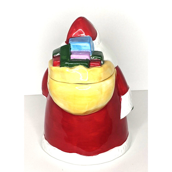 Santa Cookie Jar Old World 11 x 7" Tiny Scratch (Photos) - Picture 4 of 9